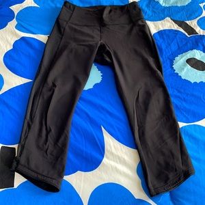 LIKE NEW Lululemon Black Polka Dot Mesh Capris